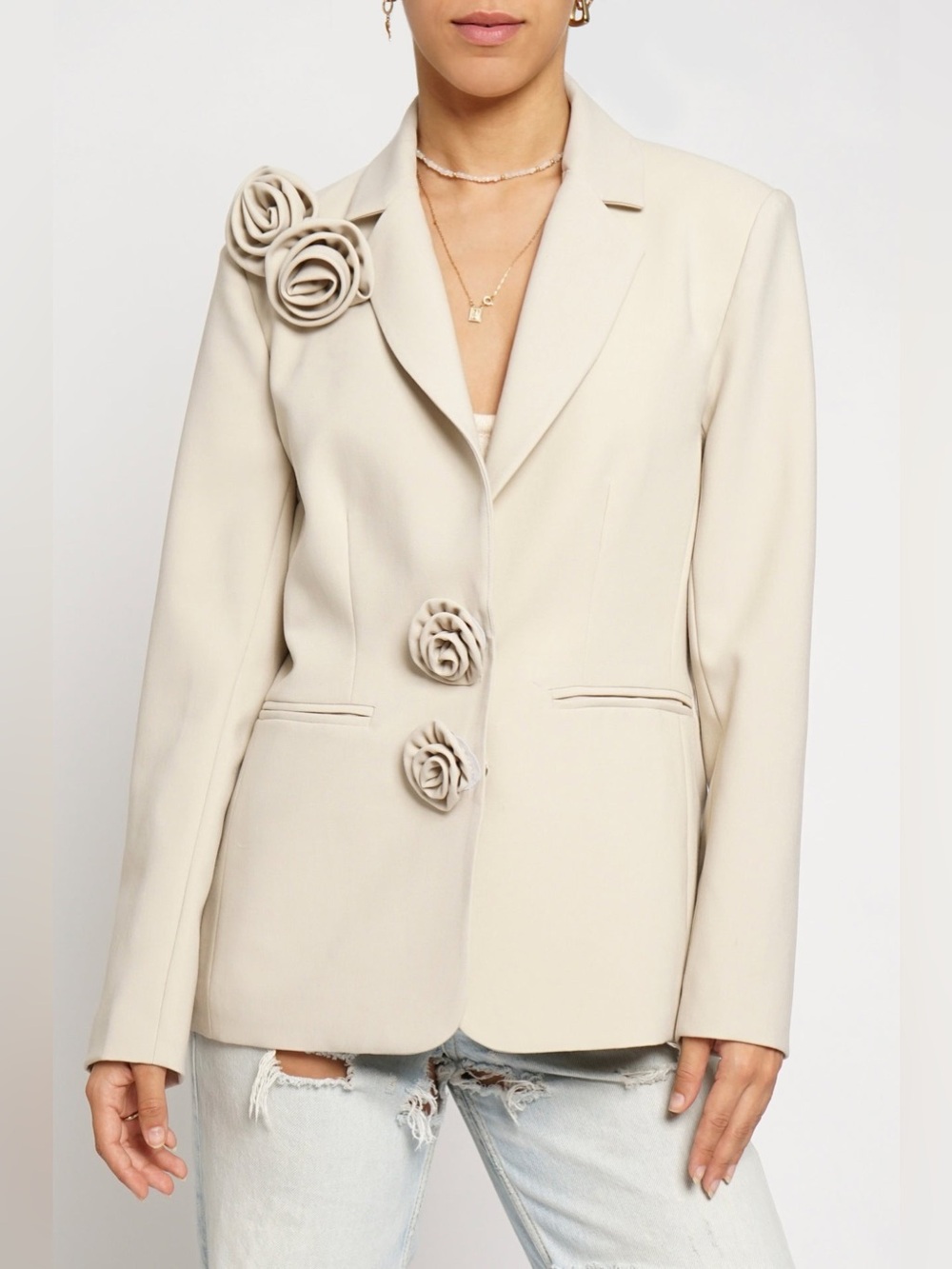 San souci BLAZER WITH SELF ROSETTES S/M
